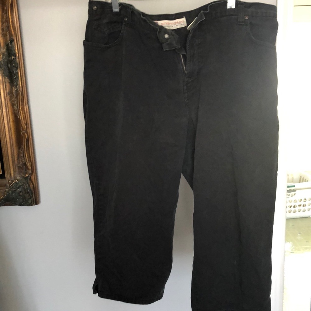 Faded Glory 20W 100% Cotton Women’s Black Jean Capris